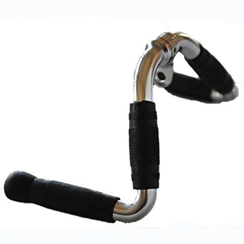 yuhqc Barbell Economy Multi-Exerciser Cable Attachment Bar with Rubber Handgrips & Revolving Hanger