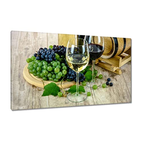 Tableau imprimé sur toile H8672M_PC1EN vin blanc 120 x 70 cm haute définition