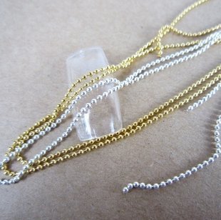 Set of 2: Silver & Gold Beads Stone Chain Nail Art Decoration