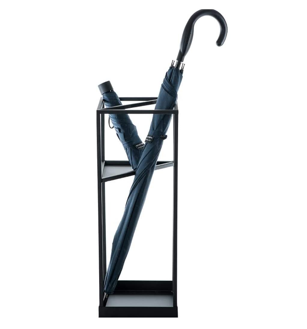 WQPMNYG Outdoor Umbrella Stand Freestanding Metal Umbrella Holder Long & Short Folding Umbrella Rack Entryway Umbrella(Size: A-Black)