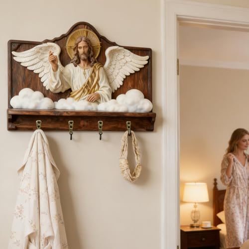 Soporte de pared para llaves Jesús 2D organizador de llaves de casa y cocina 4