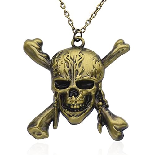 Image of GAUEIOUR Pirate Skull Necklace - Captain Jack Skull, Halloween Decorative Accessory