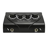 Karaoke Mixer, Professional Plug and Play Audio Sound Mixer with 2 Mic Inputs, Rotation Control, Music Volume Control, 2 Mic Microphone Pre Amplifier Karaoke Sound Mixer (UK Plug)