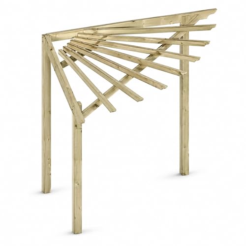 Gartenpirat Eckpergola aus Holz 240 x 240 x 220 cm – wetterfeste Pergola für Garten & Terrasse, kesseldruckimprägniert, Pergola Bausatz mit 9x9 cm Pfosten