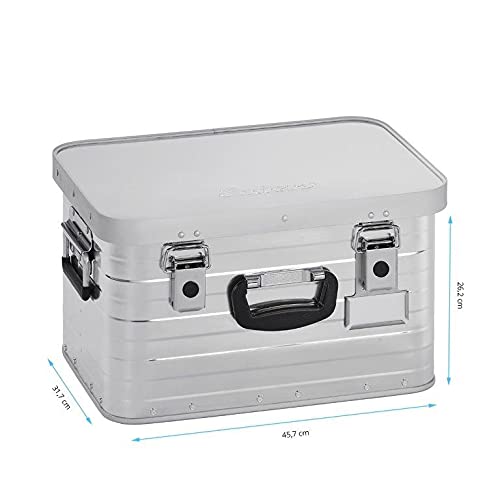 Enders® Alubox Toronto, 29 Liter,Aluminium Box 1 mm Wandstärke, spritzwasserdicht, stapelbar - Alukiste, Metallkiste, Metallbox mit Deckel - verwendbar als Transportbox, Werkzeugkiste, Lagerbox #3888