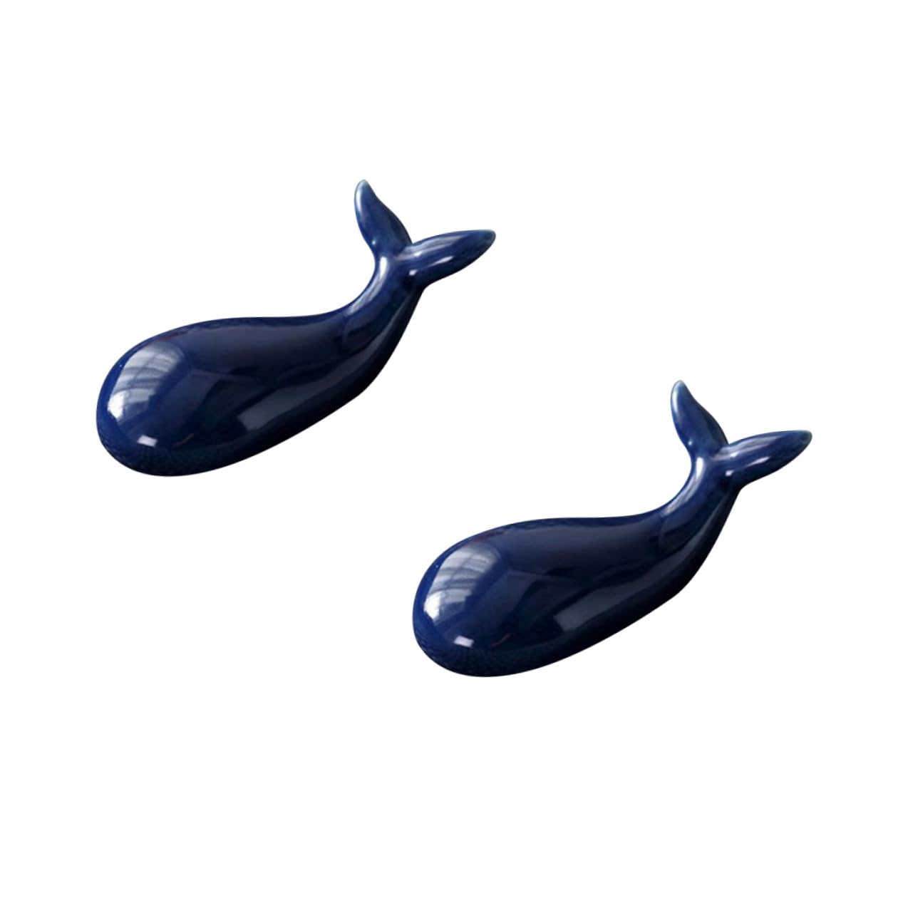 Set 4 Porta Bacchette A Forma Di Balena In Ceramica – Giapponesi Per Bacchette E Posate – Decorazione Tavola Blu