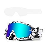 BATFOX Dirt Bike ATV Goggles Motorcycle Gear Riding Motocross Dirtbike 4-Wheeler MX DH Accessories Goggles for Men Women Youth UV400 Protection Dust-proof Anti-Slip Strap (Version B)