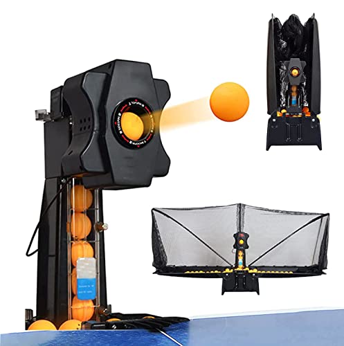 Máquina Automática de Pelota de Ping Pong Set de Ping Pong Robot de Tenis de Mesa Entrenador Inteligente de Ping-Pong Multi-rotación Multi-caída de regulación de 40 mm+Máquina Robot de Tenis de Mesa
