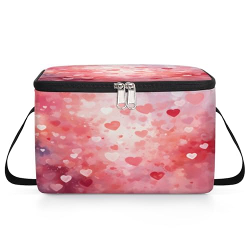 Valentine's Day Decor Lunch Bags for Women Men 9 Cans, Hot & Cold Food Delivery Bag Insulated Grocery Bag Insulated Lunch Box Cooler Bag for Office Work Picnic Beach