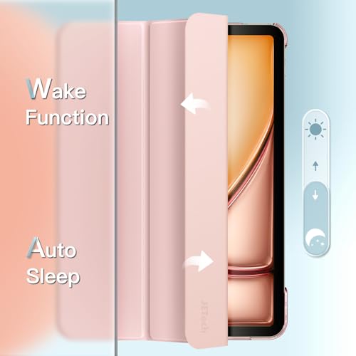 Image of JETech Cover Case for iPad Air 13-Inch M4 /M3 /M2 (2026 /2025 /2024), Slim Stand Hard Back Shell Smart Cover with Auto Wake /Sleep (Sandy Pink)