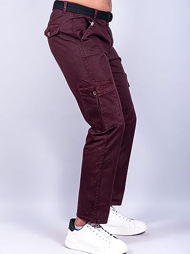 Image of Tistabene Ruby Wine Gap Twill Cotton Cargo Pants