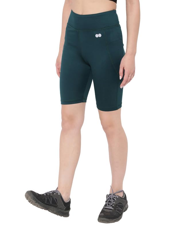 Image of Clovia Women's High Rise Active Cycling Shorts with Side Pocket