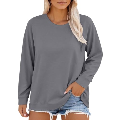 T-shirt ample femme manches longues contre le froid | Pull col rond respirant d'automne