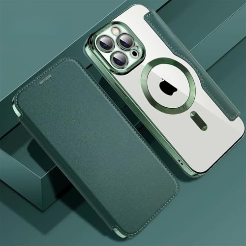 Étui à rabat en cuir galvanisé iPhone 15 pour éviter les rayures d'écran