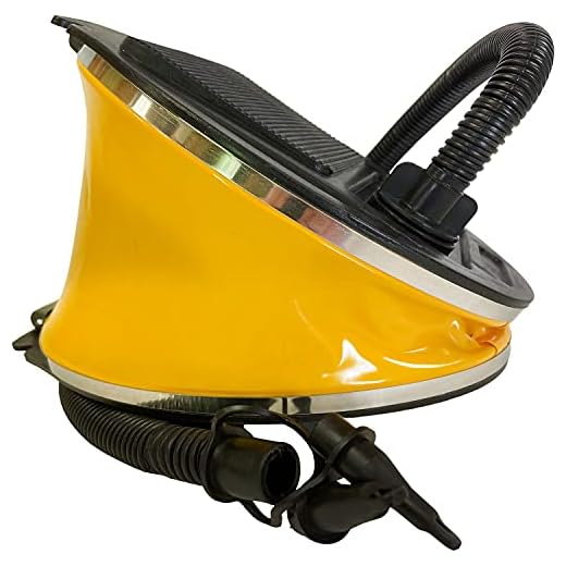 W4W Bellows Foot Pump - Great Pump for Inflatable Pool, Tube, Air Mattress Bed, Float, Beach Ball, Water Floats, ect. - Interchangeable Nozzle for Accordion Hose - Easy Inflate & Deflate