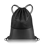 flintronic Drawstring Gym Bags, Waterproof Swimming Bag Sport Gym Sack, Large PE Bag Swim String Backpack with Zipper for School Sports Beach Holiday Travel - Kids & Adults