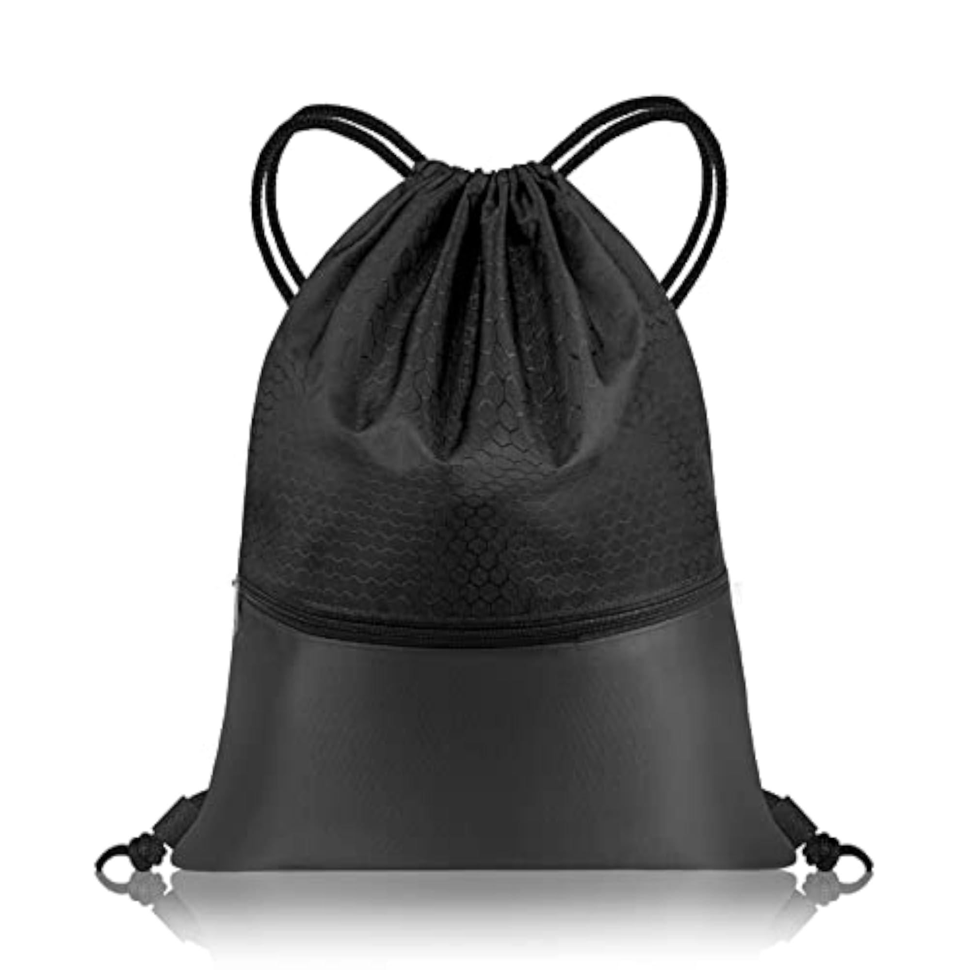 Waterproof Drawstring Gym Bag, Large PE Bag with Zipper