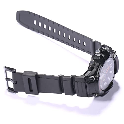 Mcxgl Men's Sports Resin Strap Replacement For Caiso Mcw100H-4Av Mcw100H Mcw-110H Hdd-S100 W-S220 Watch Band (Stainless Steel Silver Buckle) #TOP2