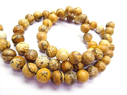Perles jaspe paysage de 6-7mm pour la création de bijoux uniques