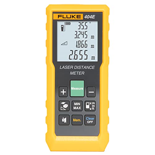 Image of Fluke 404E 40mtr Digital Laser Distance Meter Tape with Free Carry Case Large LCD Display IP54 Dust & Water Resistant Distance Area and Volume Measurement (1 Year Warranty)