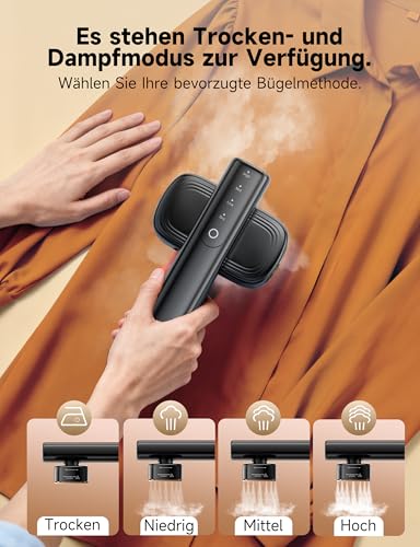 Sundu Dampfglätter, 1200W Steamer, Reisedampfglätter mit LED-Anzeige, Touch-Bedienung, Tragbarem Mini-Bügeleisen, 2.4 m langem Kabel, Reisebügeleisen Entfernt Falten durch Dampf Schnell und Effektiv