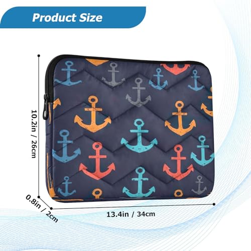 Funda para portátil 13-14 pulgadas impermeable con diseño anclas miniatura 3