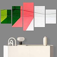 SIGNWIN 5 Panel Canvas Wall Art Abstract Colorful Geometric Hallway Minimalist Mixed Media Multicolor Patterns for Home Decorations Ready to Hang - 60