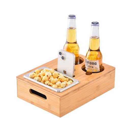 Couchbar Snackbox, Snackspender mit Snackschale, Bambus Sofatablett für Sofa, Deko, Couch Bar mit Getränkehalter, Abnehmbarer Deckel, Snackbox mit Fächern, Couch Organizer Tablett, Sofa Butler Couchbar Snackbox, Snackspender mit Snackschale, Bambus Sofatablett für Sofa, Deko, Couch Bar mit Getränkehalter, Abnehmbarer Deckel, Snackbox mit Fächern, Couch Organizer Tablett, Sofa Butler