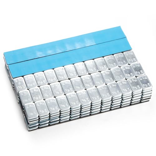 GAsuppply 1.5 kg Balance Weights Adhesive Weights 25 x 12 x 5 g Steel Weights Tyre Mounting Paste Galvanised & Plastic-Coated Adhesive Weights for Alloy Wheels