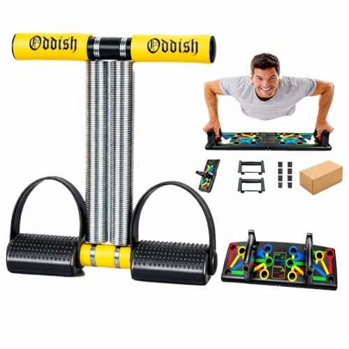 Image of ODDISH Way to Fitness Double Spring Tummy Trimmer and Push Up Board Combo Pack for Men & Women - Abdominal Workout for Home & Gym Use