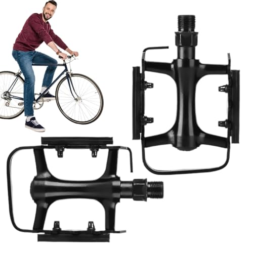 Pedales de bicicleta de carretera | 2 pedales de aleación de aluminio para bicicleta eléctrica – clavijas antideslizantes de 9/16 pulgadas, tacos, accesorios de ciclismo para bicicletas de montaña y