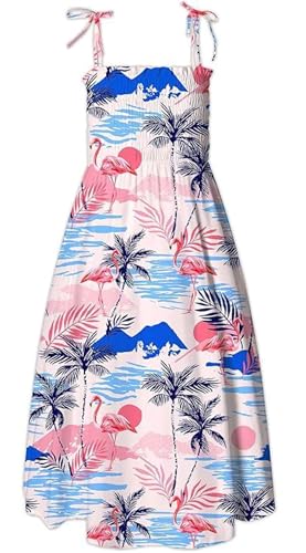 Image of SANGTREE Girls' Women's Summer Sundress Casual Smocked Floral Beach Holiday Dress, 18 Month - XL