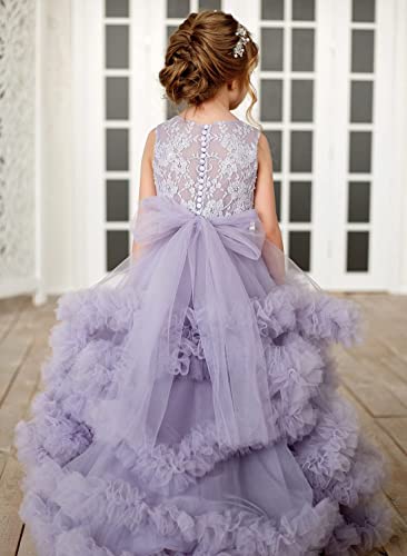 Flower Girl Dresses for Wedding Lace Puffy Pleated Tulle Pageant Princess Gown3
