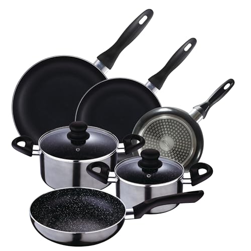 Batería de cocina 5pc aluminio prensado + Juego de sartenes Ø16Ø20Ø24 aluminio prensado San Ignacio