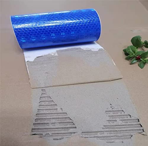 tuyrchu Blue Reflective Tape 3 inch X 10 feet, Outdoor Waterproof High Visibility Warning Safety Industrial Marking Tape