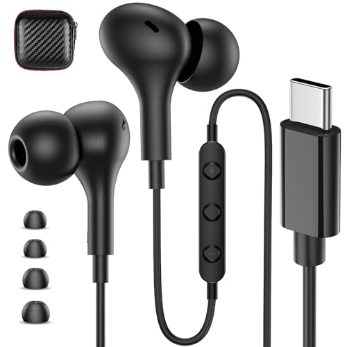 Casque de type C avec microphone pour Samsung S25 et iPhone 16