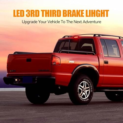Image of Third 3rd Brake Light LED for 1994-2003 Chevy S10 /GMC Sonoma Standard /Regular /Crew Cab, High Mount Rear Brake Lights Assembly, Waterproof Center Cab Lamp Stop Light (Not for Extended Cab)