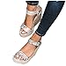 NOAGENJT Sandali Estivi Donna Eleganti Con Tacco Scarpe Donna Tacco Sandali Donna Sandali Piatti Boemia Sandali Zeppa Beach Shoes Scarpe Da Spiaggia E Piscina Mocassini Donna Estivi bianca 36