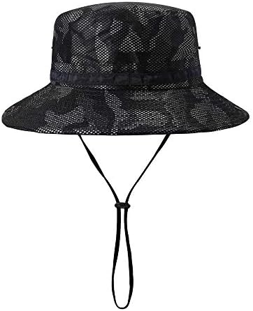 ZLYC Mens Wide Brim Sun Hat Women UV Protection Outdoor Bucket Hat with Neck Protection