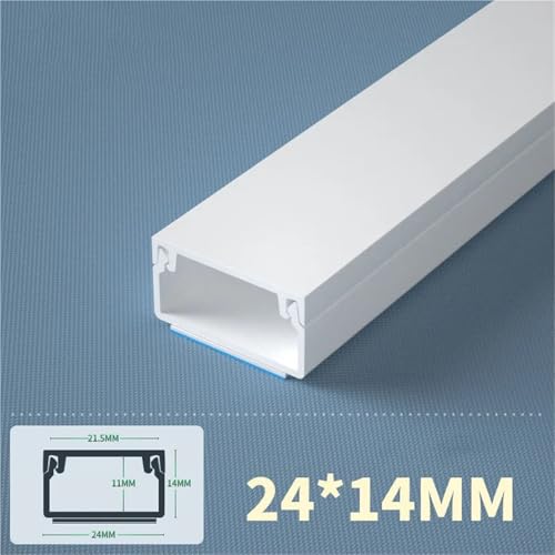 50/100cm Fundas para Cables, Cubiertas para Cables, Canaletas de PVC para Cables, Soporte para Cables (24x14mm, 10 piezas, 50CM) Marca RRIVAN miniatura 2