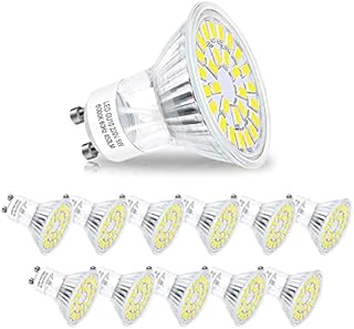 Bonnov GU10 LED Bulb 5W, MR16 Light Bulbs, 50W Halogen Spotlight Bulb Equivalent, Cool White 6000K, 450LM, Non-Dimmable, 12-Pack
