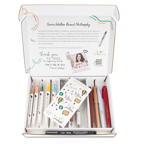 Kit de bolígrafos y pinceles Pentel Carrie Walker, 13 piezas miniatura 2