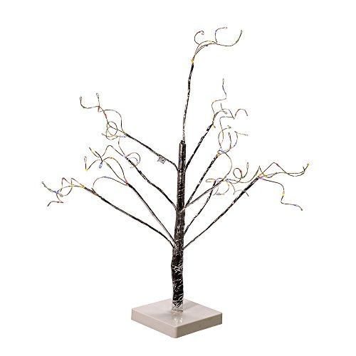 Árbol de corteza navideño artificial con guirnalda de luces multicolor 2