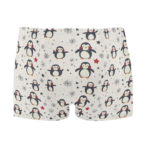 Cute Penguins Christmas Mens Swim Trunk Swimwear Bathing Suit Swim Brief Square Leg Board Short S B0404957