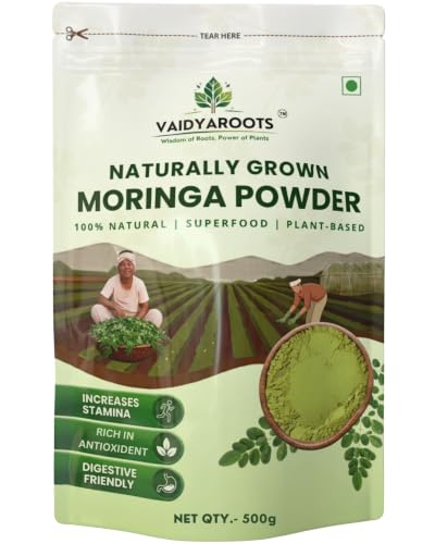 Image of Organic Moringa Leaf Powder 500g | Sahjan, Drumstick, Murungai Leaves | Ayurvedic Superfood for Energy, Immunity & Detox | Rich in Protein, Iron, Calcium, Vitamins | Natural & Lab Tested
