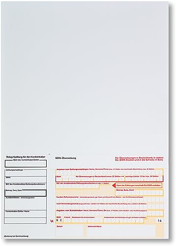 Litfax SEPA Überweisungsträger, 1000 Stück – DIN A4 mit Quittungs-Talon, 1-fach ohne Durchschlag, Leicht zu trennen - Bankneutral für Überweisungen in Deutschland Litfax SEPA Überweisungsträger, 1000 Stück – DIN A4 mit Quittungs-Talon, 1-fach ohne Durchschlag, Leicht zu trennen - Bankneutral für Überweisungen in Deutschland