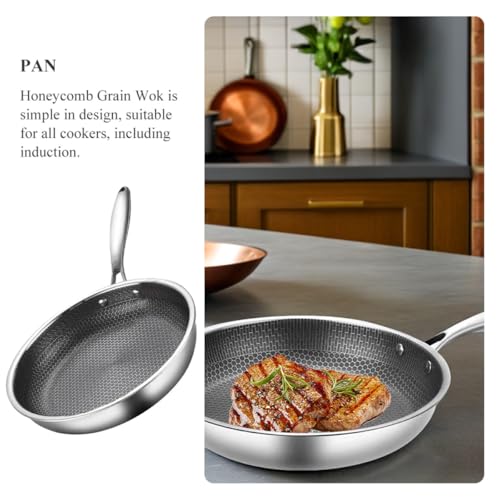 Wok de Acero Inoxidable con Asa Ergonómica y Diseño Panal miniatura 3