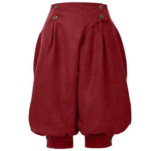 Pantalones Vikingos Medievales de Algodón Holgados Estilo Renacentista Mujer