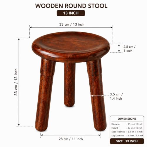 Image of Decor Corner Table Coffee Table Side Table, Round Solid Wood End Table Coffee Table Flower Stand Sofa Side for Living Room Balcony (Natural N)