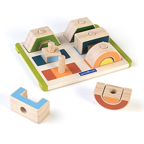 Guidecraft Mix And Match Stacks: Manipulative Toddler Toy, Creative Colorful Learning And Educational, Construction Building Toys Set For Kids - Stacking Blocks #TOP2